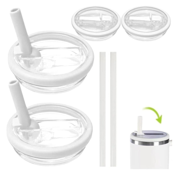 For Stanley 40oz Adventure Quencher Transparent Straw Lid Replacement Parts, Spec: 4pcs /Set White - Vacuum Thermoses & Cups by PMC TechLife | Online Shopping South Africa | PMC TechLife | Buy Now Pay Later Mobicred