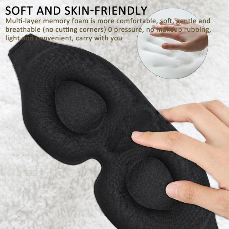 4 In 1 3D Sleep Eye Mask Memory Foam Non-pressure Shading Sleeping Blindfold(Black) - free shipping - PMC TechLife - Order now!