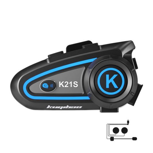 KUQIBAO K21S Motorcycle Riding Helmet Dual Intercom Bluetooth Headset With Lights(Hard Microphone) - Motorcycle Walkie Talkie by KUQIBAO | Online Shopping South Africa | PMC Jewellery | Buy Now Pay Later Mobicred