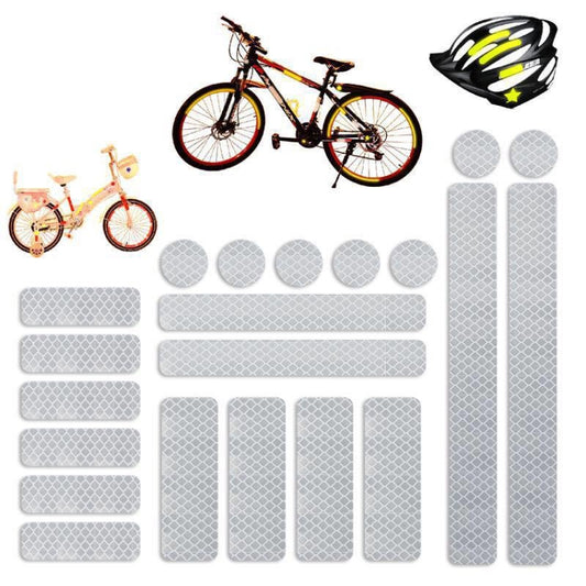 21 In 1 Electric Bike Backed Honeycomb Reflective Stickers Safety Signs Warning Strips(White) - Decorative Accessories by PMC Jewellery | Online Shopping South Africa | PMC Jewellery | Buy Now Pay Later Mobicred