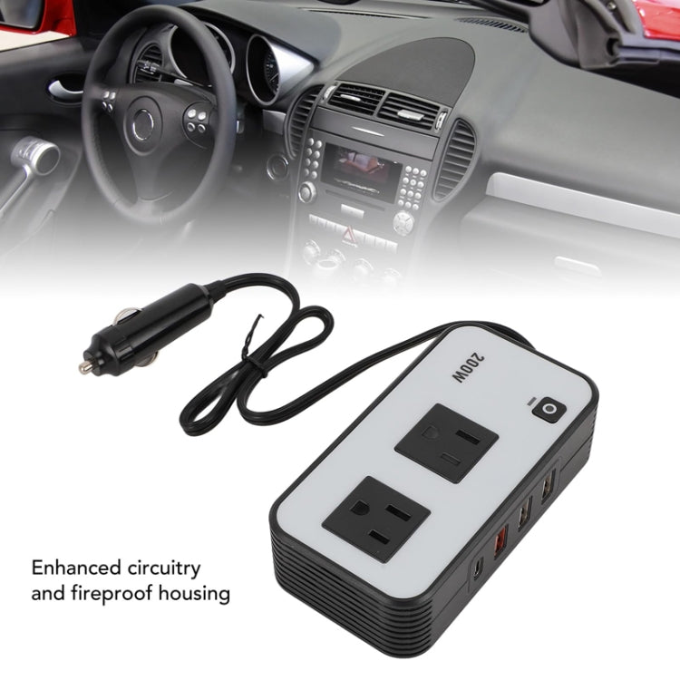 200W Car Inverter Vehicle Plug Power Converter US Plug - Others by PMC Jewellery | Online Shopping South Africa | PMC Jewellery | Buy Now Pay Later Mobicred