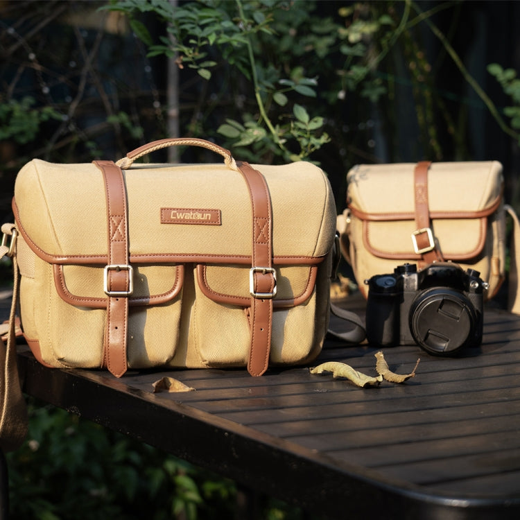 Cwatcun D146 Medium Vintage Camera Bag Crossbody Canvas Digital Bag - free shipping - PMC TechLife - Order now!