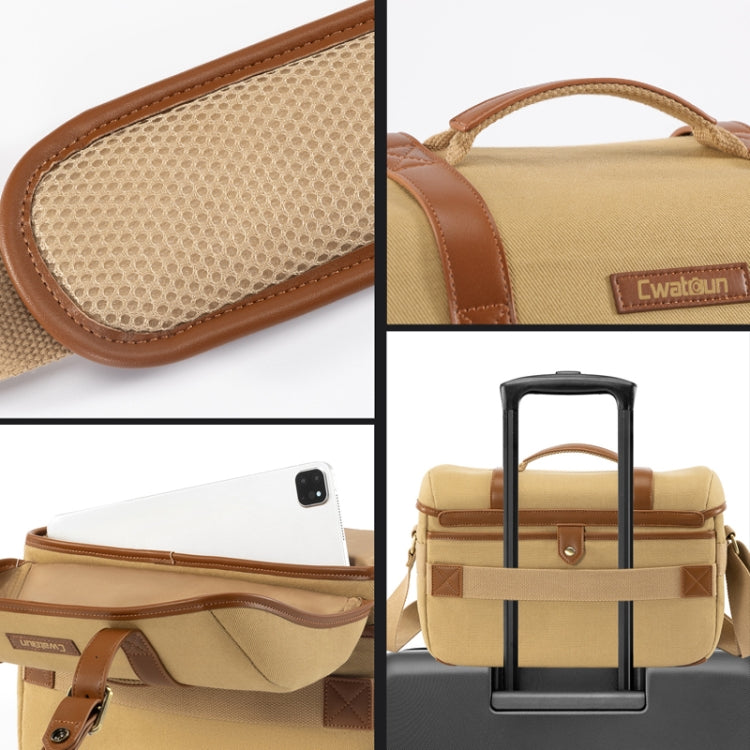 Cwatcun D146 Medium Vintage Camera Bag Crossbody Canvas Digital Bag - free shipping - PMC TechLife - Order now!