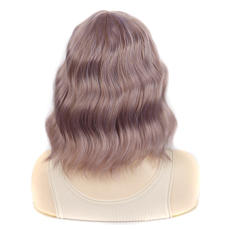 Water Wave Ripple Short Curly Hair With Bangs Fluffy Wig Headcovers, Color: Orange Red Brown - free shipping - PMC TechLife - Order now!