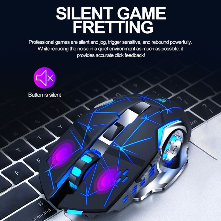 T-WOLF Q13 2.4GHz 6-keys RGB Colorful Light Gaming Wireless Mouse, Color: Single Mode Gray - Wireless Mice by T-WOLF | Online Shopping South Africa | PMC TechLife | Buy Now Pay Later Mobicred