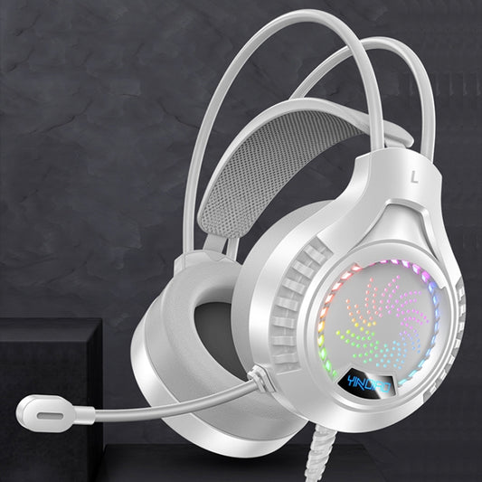 YINDIAO Q7 Colorful Light Computer Wired Headset USB Gaming Headset USB7.1 Sound Card White - Multimedia Headset by YINDIAO | Online Shopping South Africa | PMC Jewellery | Buy Now Pay Later Mobicred