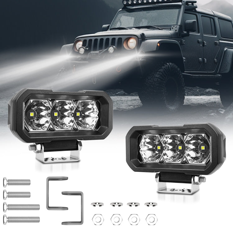 E23 40W 9V-30V 5 Inch Waterproof 3-Eye Headlight(Floodlight White Light) - free shipping - PMC Jewellery - Order now!