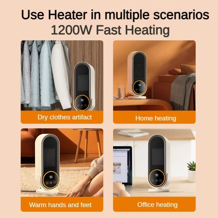 E68S 1200W PTC Ceramic Heating Desktop Smart Electric Heater, Plug: EU Plug(Remote Control Model) - Electric Heaters by PMC TechLife | Online Shopping South Africa | PMC TechLife | Buy Now Pay Later Mobicred