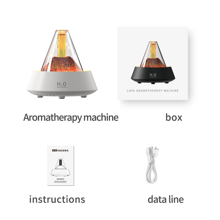 80ml Volcanic Lava Aromatherapy Humidifier With Colorful Lights USB Plug Power(Black) - Air Purifiers & Accessories by PMc TechLife | Online Shopping South Africa | PMc TechLife | Buy Now Pay Later Mobicred