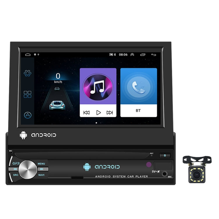 2+64G 7-Inch Single Din Android 10.0 Carplay Screen With GPS Navigation/Bluetooth/Mirror Link/DVR Input, Spec: With 12-light Camera - Car Monitor by PMC Jewellery | Online Shopping South Africa | PMC Jewellery | Buy Now Pay Later Mobicred