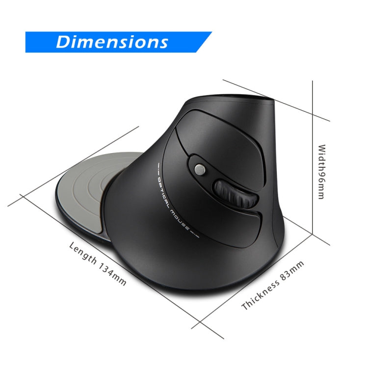 ZELOTES F17 6-buttons Vertical Grip Ergonomic Wireless Mouse(Black) - free shipping - PMC TechLife - Order now!