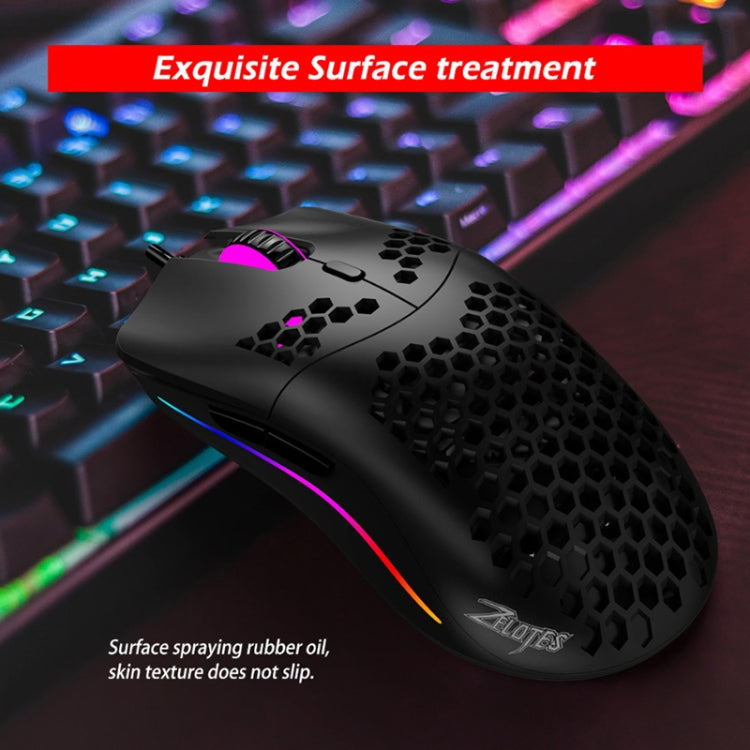 ZELOTES C7 7-buttons RGB Lighting Hollow Computer Office Wired Mouse(Black) - free shipping - PMC TechLife - Order now!