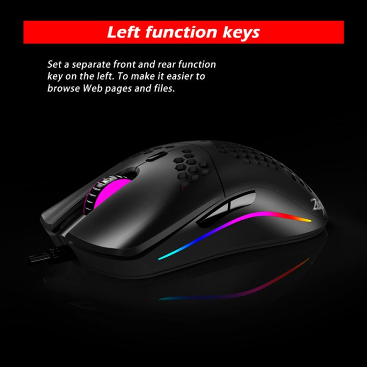 ZELOTES C7 7-buttons RGB Lighting Hollow Computer Office Wired Mouse(Black) - free shipping - PMC TechLife - Order now!