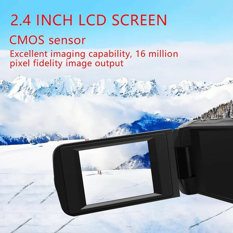 16MP 16X Digital Zoom Vlogging Camera Video Camcorder with 2.4 Inch Flip Screen, Spec: Standard AU Plug - Video Cameras by PMC TechLife | Online Shopping South Africa | PMC TechLife | Buy Now Pay Later Mobicred