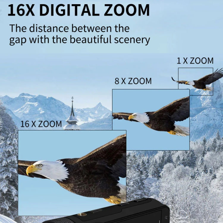 16MP 16X Digital Zoom Vlogging Camera Video Camcorder with 2.4 Inch Flip Screen, Spec: With Wide Angle & Mic US Plug - Video Cameras by PMC TechLife | Online Shopping South Africa | PMC TechLife | Buy Now Pay Later Mobicred