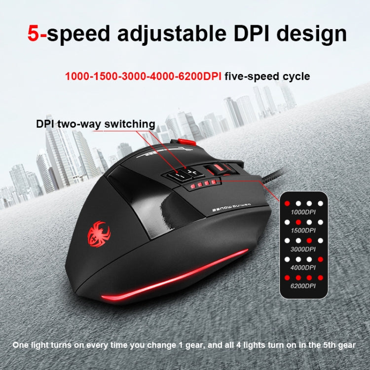 ZELOTES C19 12-Keys Ergonomic Programming Custom Wired Mouse(Black) - free shipping - PMC TechLife - Order now!