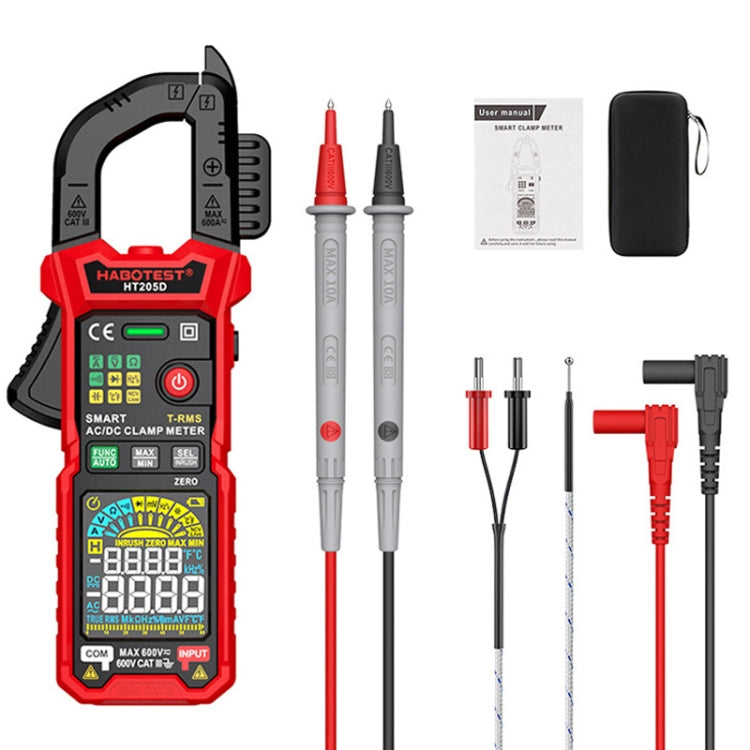 HABOTEST HT205D Clamp Intelligent Anti-Burning Multi-Function High Precision Digital Multimeter(Black Red) - free shipping - PMC TechLife - Order now!