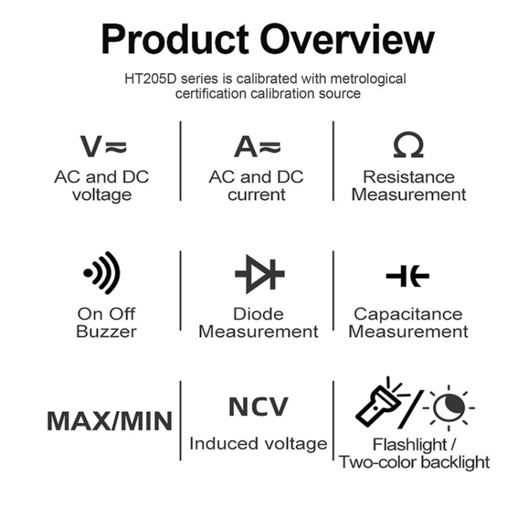 HABOTEST HT205D Clamp Intelligent Anti-Burning Multi-Function High Precision Digital Multimeter(Black Red) - free shipping - PMC TechLife - Order now!