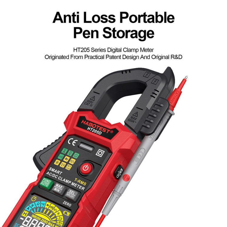 HABOTEST HT205D Clamp Intelligent Anti-Burning Multi-Function High Precision Digital Multimeter(Black Red) - free shipping - PMC TechLife - Order now!