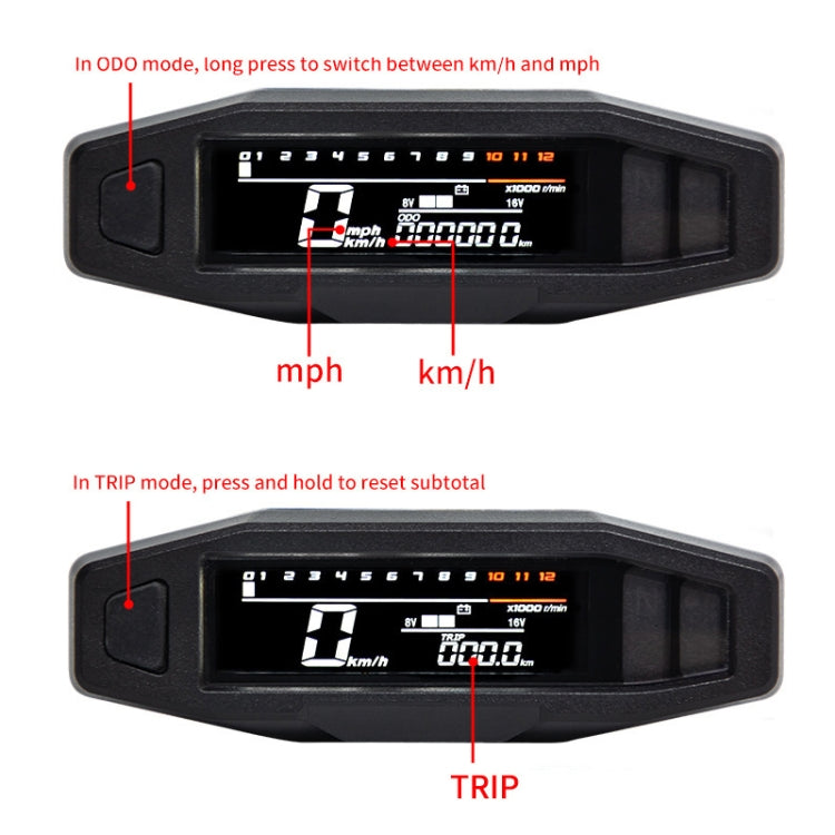 Motorcycle HD LCD Fuel Level Speed Electronic Instrument - Electrical Instruments by PMC Jewellery | Online Shopping South Africa | PMC Jewellery | Buy Now Pay Later Mobicred