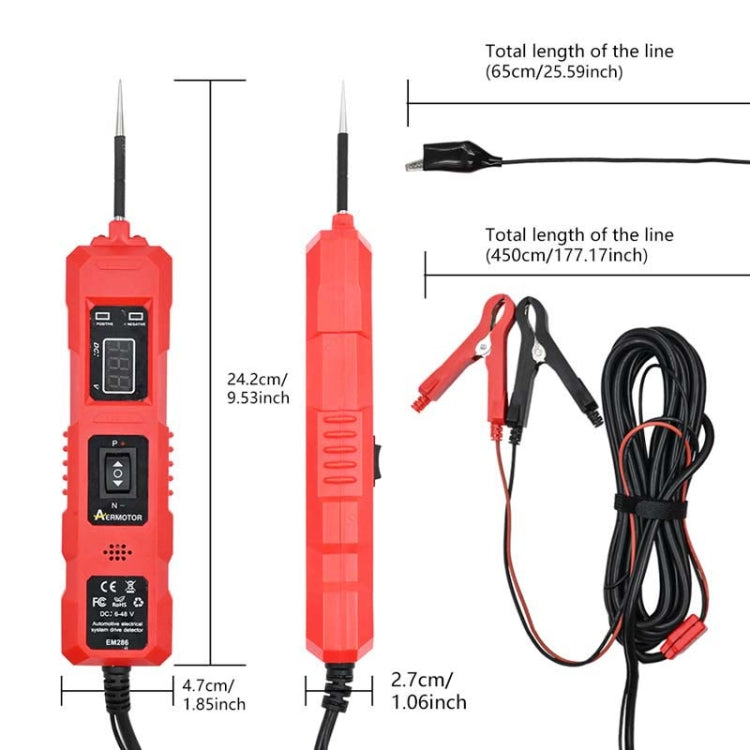 EM286 Multifunctional Car Circuit Electrical System Driving Test Pen, Style: Red 4.5m - Electronic Test by PMC Jewellery | Online Shopping South Africa | PMC Jewellery | Buy Now Pay Later Mobicred