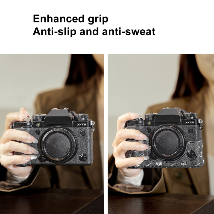 For FUJIFILM X-T5 Cwatcun D161 Vintage Camera Stand Camera Protective Leather Case(Black) - free shipping - PMC TechLife - Order now!