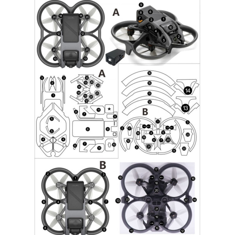 For DJI Avata Single Fuselage Sticker No Adhesive Personalised Stickers(A-05 Black Mesh) - free shipping - PMC TechLife - Order now!
