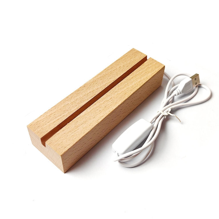 LED Light Solid Wood Luminous Base for Resin Art Acrylic Glass Lights Rectangular Slot 15cm(White Light) - free shipping - PMc TechLife - Order now!