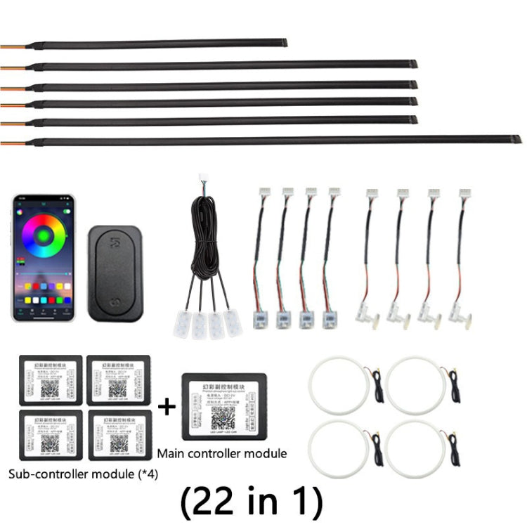 22 in 1 Car Hidden Acrylic LED Colorful Decorative Atmosphere Light Strip - Atmosphere lights by PMC Jewellery | Online Shopping South Africa | PMC Jewellery | Buy Now Pay Later Mobicred