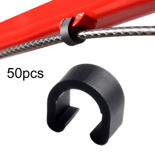 50pcs Bicycle Brake Gearshift Cable Tube Fixing Plastic C-shaped Buckle(Black) - Others by PMC Jewellery | Online Shopping South Africa | PMC Jewellery | Buy Now Pay Later Mobicred