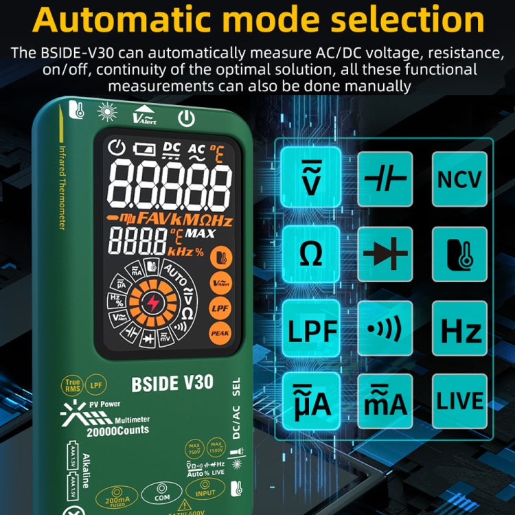 BSIDE V30 Intelligent Colorful Screen PV Multimeter Infrared Thermometer - free shipping - PMC TechLife - Order now!