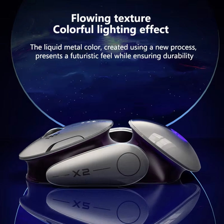 Inphic X2 Bluetooth Wireless Mouse Tri-Mode Silent Rechargeable Office Gaming Laptop Mouse(Liquid Metal Gray) - free shipping - PMC TechLife - Order now!