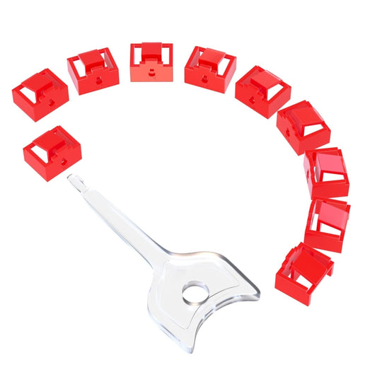 RJ45 Pport Anti-theft Lock Removable Dust Plug(Red 10 Plug+1 Key) - Anti-Dust Plugs by PMC Jewellery | Online Shopping South Africa | PMC Jewellery | Buy Now Pay Later Mobicred