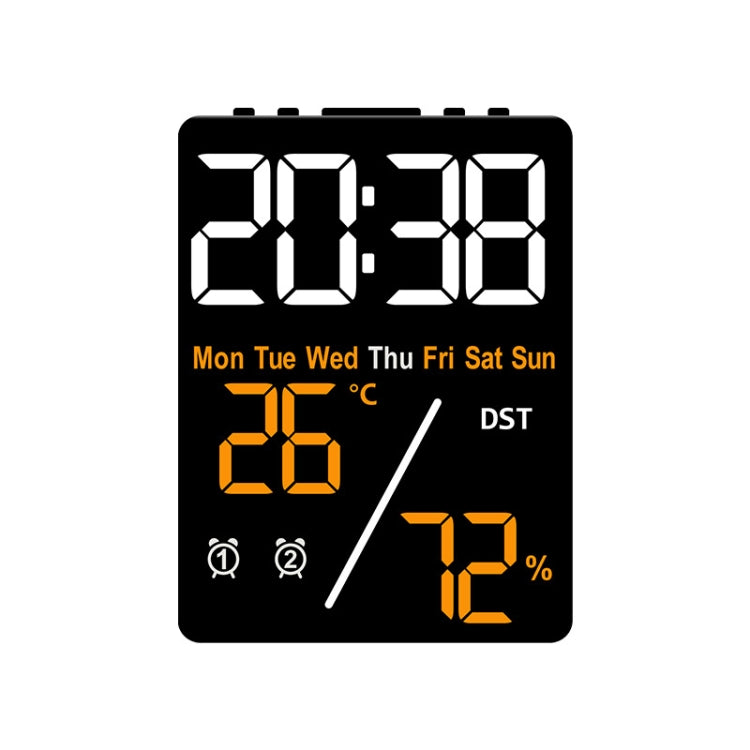 Multifunctional Temperature / Humidity Display Electronic Alarm Clock, Color: Orange Black - Alarm Clocks by PMc TechLife | Online Shopping South Africa | PMc TechLife | Buy Now Pay Later Mobicred
