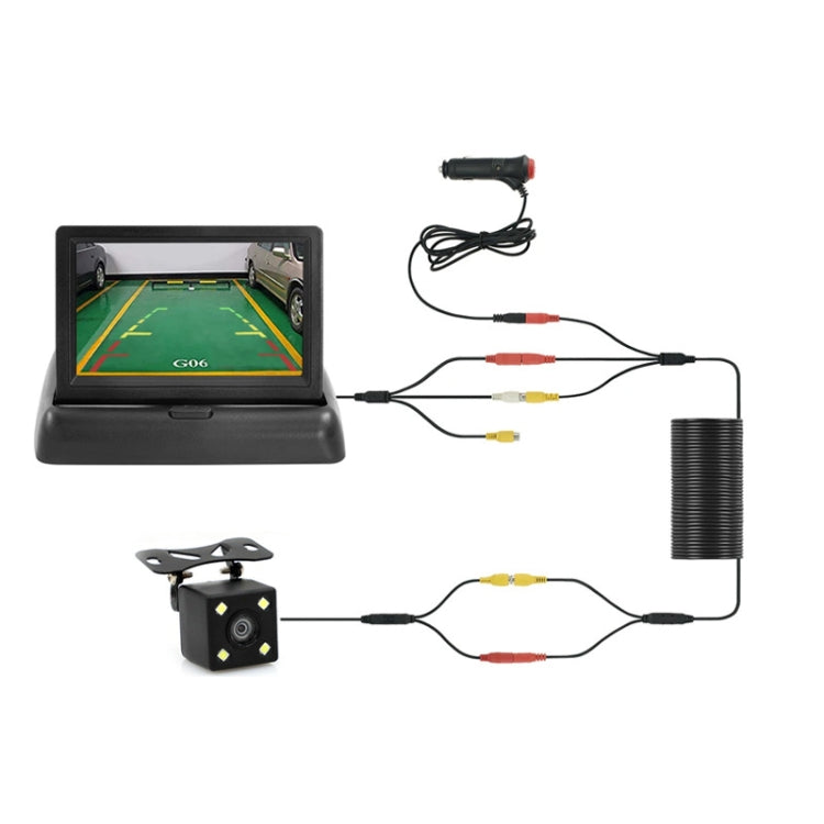 4.3 Inch Display Night Vision Waterproof Reversing Camera +7 Meter Extension Cable, Color: Detachable Screen + External 4 Light Camera - free shipping - PMC TechLife - Order now!