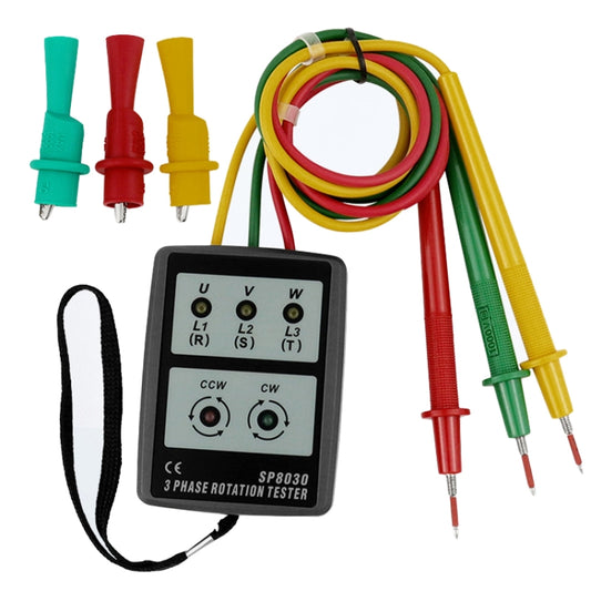 SP8030 3 Phase Alternating Current Phase Meter Phase Detector Rotation Tester Indicator Digital Phase-Order Indicator - Digital Multimeter by PMC Jewellery | Online Shopping South Africa | PMC Jewellery | Buy Now Pay Later Mobicred