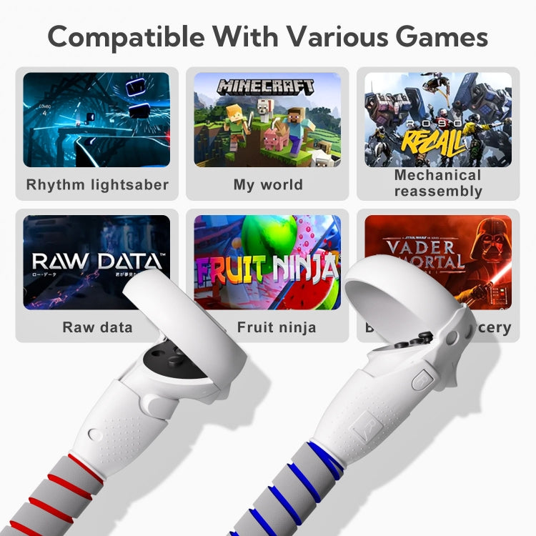 For Meta Quest 2 Controller Grip Games Handle Playing BeatSaber Baseball - VR Accessories by PMC TechLife | Online Shopping South Africa | PMC TechLife | Buy Now Pay Later Mobicred