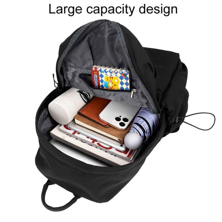 SKV B1530 Large Capacity Student School Bag Casual Double Shoulder Laptop Backpack(Black) - Backpack by SKV | Online Shopping South Africa | PMC TechLife | Buy Now Pay Later Mobicred