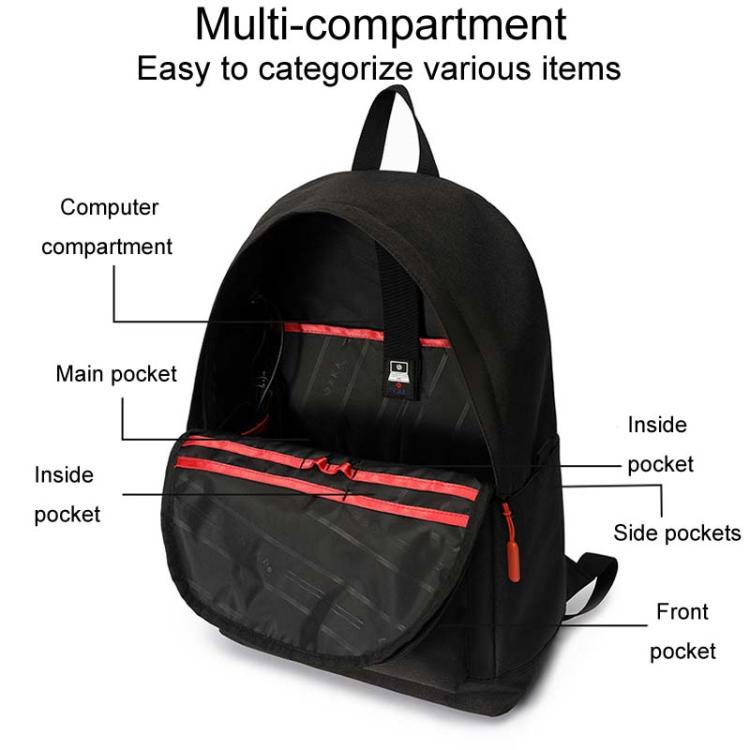 SKV B20537 Lightweight Traveling Double Shoulder Bag Large Capacity Laptop Backpack(Black) - free shipping - PMC TechLife - Order now!