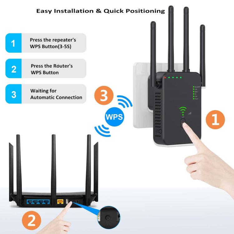 Urant U10 300Mbps 2.4G Wireless Repeater WiFi Signal Amplifier With 4 Antennas US Plug White - Broadband Amplifiers by Urant | Online Shopping South Africa | PMC TechLife | Buy Now Pay Later Mobicred
