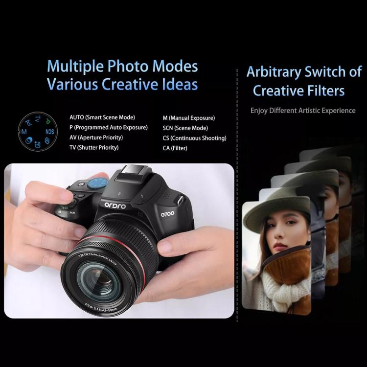 Ordro 4K Ultra HD Rotating Screen Optical Zoom Digital Camera - free shipping - PMc TechLife - Order now!