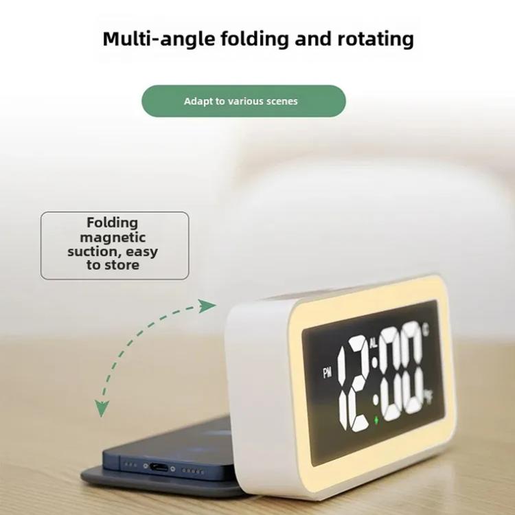 S281A LED Atmosphere Light Calendar / Temperature Display Clock With Wireless Charging Function(Black) - Alarm Clocks by PMc TechLife | Online Shopping South Africa | PMc TechLife | Buy Now Pay Later Mobicred