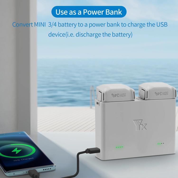 For DJI Mini 4 Pro / Mini 3 Pro / Mini 3 YX  Two-Way Charger Battery Manager(Silver) - free shipping - PMC TechLife - Order now!
