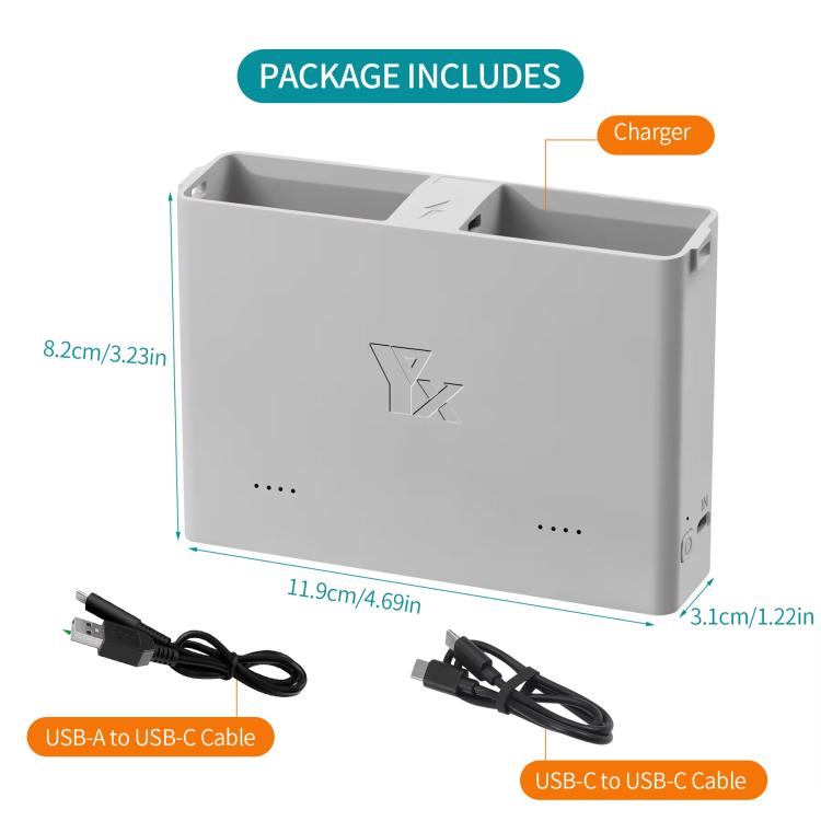 For DJI Mini 4 Pro / Mini 3 Pro / Mini 3 YX  Two-Way Charger Battery Manager(Silver) - free shipping - PMC TechLife - Order now!