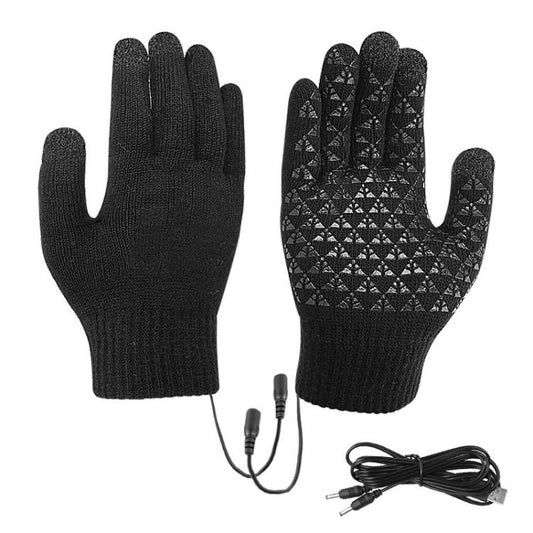 USB Heating Electric Warm Gloves Students Internet Writing Game Thickened Full Finger Knitted Heated Gloves, Size: Uniform(Black) - Safety Gloves by PMC Jewellery | Online Shopping South Africa | PMC Jewellery | Buy Now Pay Later Mobicred