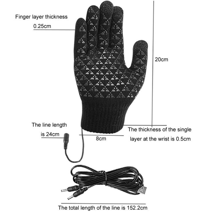USB Heating Electric Warm Gloves Students Internet Writing Game Thickened Full Finger Knitted Heated Gloves, Size: Uniform(Gray) - Safety Gloves by PMC TechLife | Online Shopping South Africa | PMC TechLife | Buy Now Pay Later Mobicred