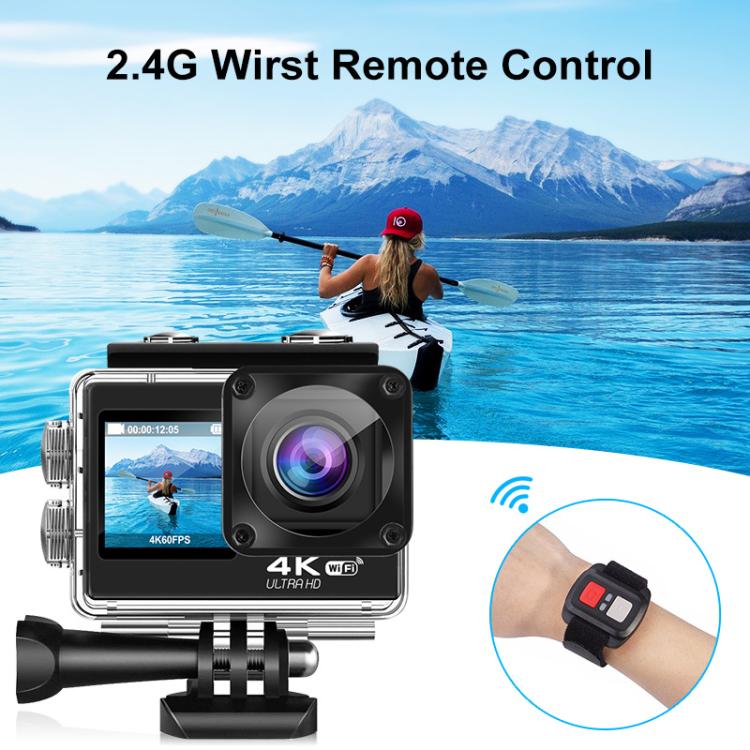 WIFI Wide-angle EIS Anti-shake Touch Color Dual-screen Remote Control Video Sports Camera(Q60TR) - free shipping - PMC TechLife - Order now!