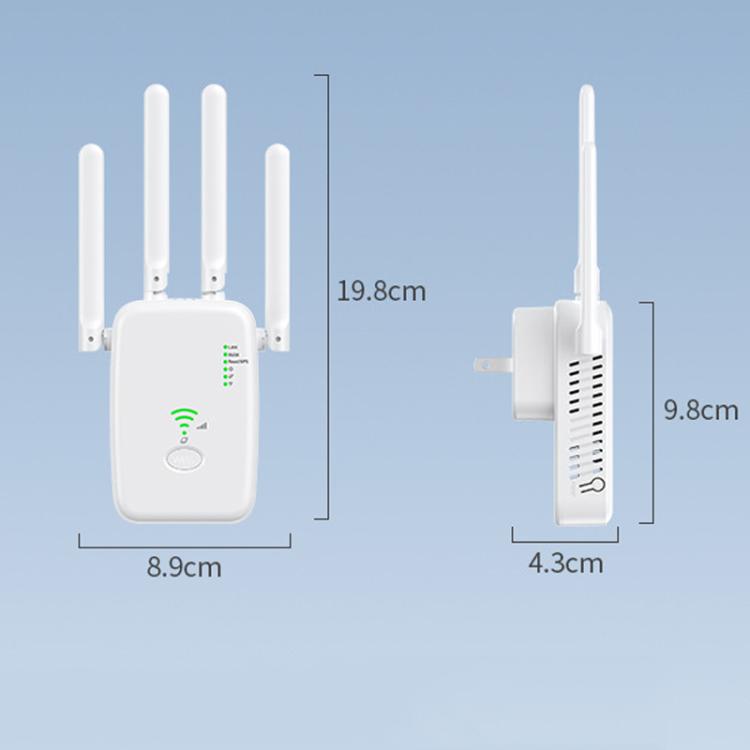 Urant U11 1200Mbps 2.4G&5.8G Wireless Repeater WiFi Signal Amplifier Support WPS Quick Setting UK Plug White - free shipping - PMC TechLife - Order now!