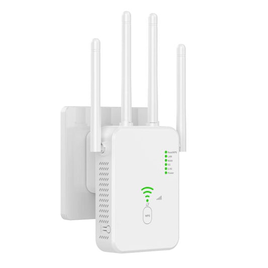 Urant U10 1200Mbps 2.4G & 5.8G Wireless Repeater WiFi Signal Amplifier With 4 Antenna US Plug White - Broadband Amplifiers by Urant | Online Shopping South Africa | PMC Jewellery | Buy Now Pay Later Mobicred