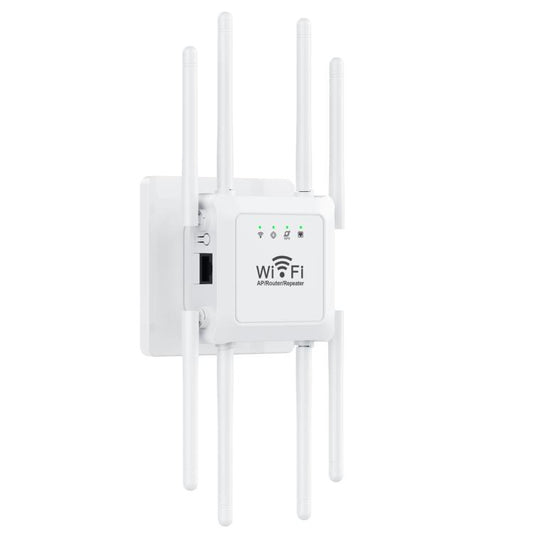 U18 1200Mbps 2.4G & 5G  Wireless Repeater WiFi Signal Amplifier With 8 Antenna EU Plug White - Broadband Amplifiers by PMC Jewellery | Online Shopping South Africa | PMC Jewellery | Buy Now Pay Later Mobicred